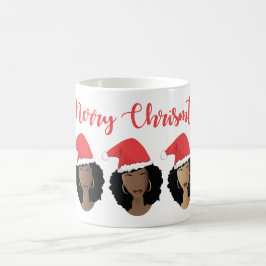 Frohe Weihnachten, Schatten von Melanin, schwarze Kaffeetasse