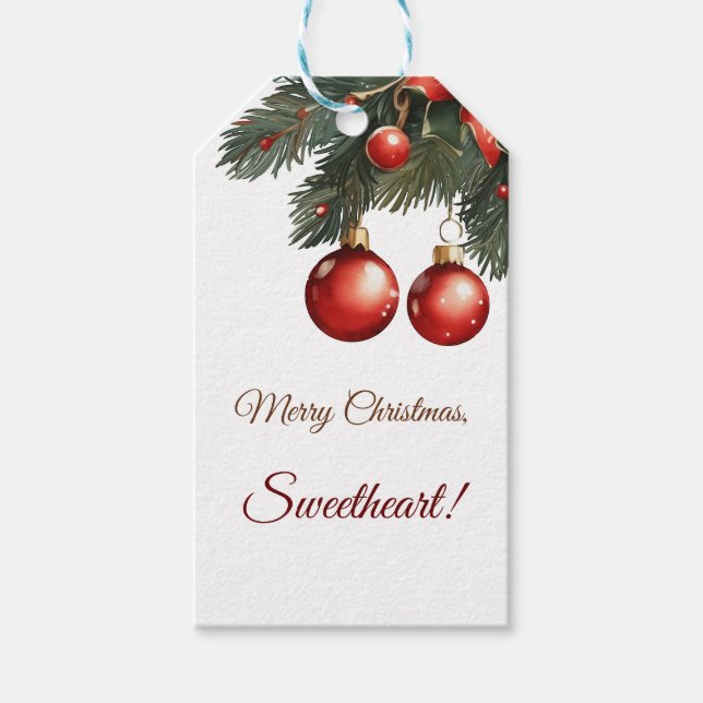 Frohe Weihnachten, Schatz! Personalisierbar Geschenkanhänger (Vorderseite)