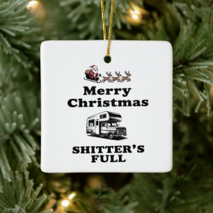 Frohe Weihnachten Scheißer Volles Weihnachtsgesche Keramikornament