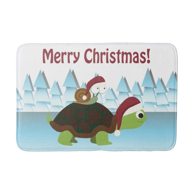 Frohe Weihnachten! Schildkröten und Schnecken Badematte (Vorderseite)