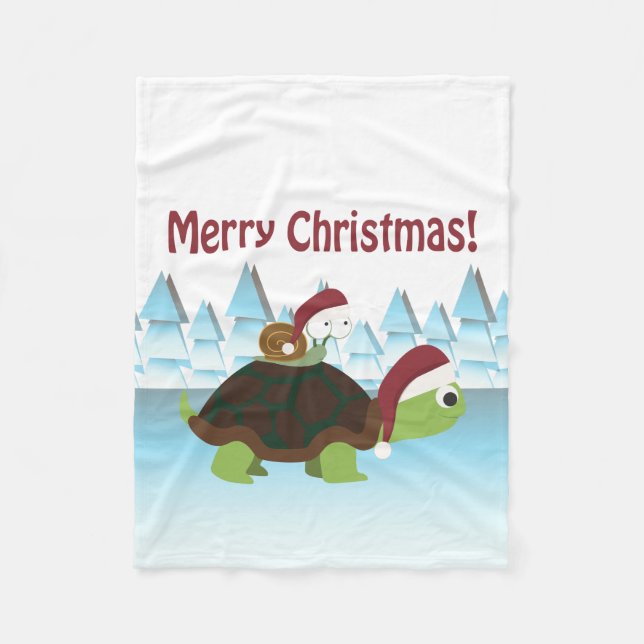 Frohe Weihnachten! Schildkröten und Schnecken Fleecedecke (Vorderseite)