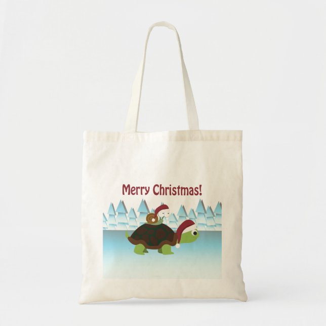 Frohe Weihnachten! Schildkröten und Schnecken Tragetasche (Vorne)