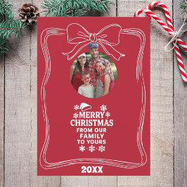 Frohe Weihnachten Schleife rot weiß moderne Fotoka