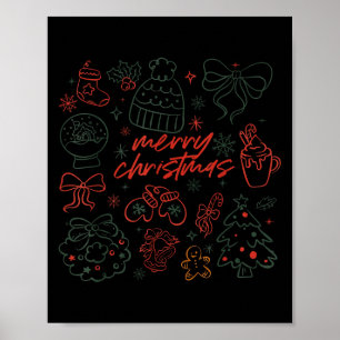 Frohe Weihnachten Schleife Santa Weihnachten Coque Poster