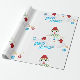 frohe weihnachten schmelzender schneemann geschenkpapier