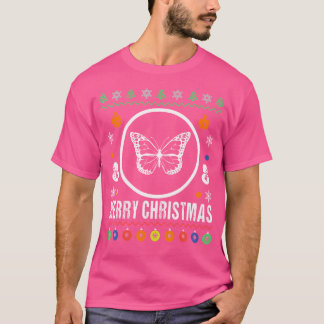 Frohe Weihnachten Schmetterling Hässlich Weihnacht T-Shirt