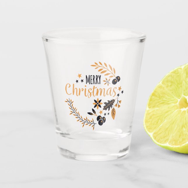 Frohe Weihnachten Schnapsglas (Vorderseite)