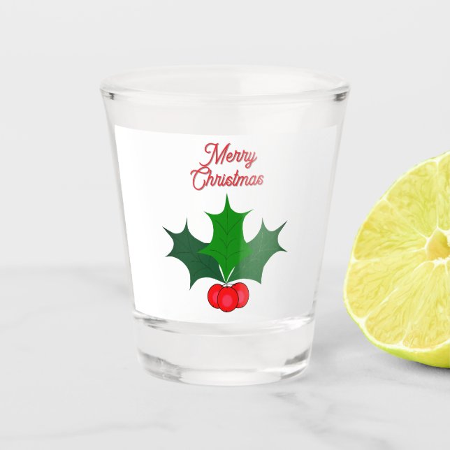 Frohe Weihnachten Schnapsglas (Vorderseite)
