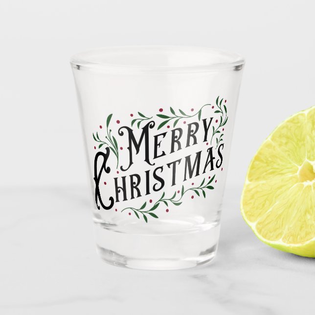 Frohe Weihnachten Schnapsglas (Vorderseite)