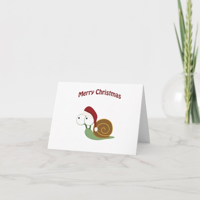 Frohe Weihnachten! Schnecke Feiertagskarte (Vorderseite)