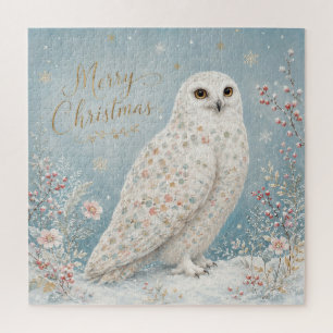 Frohe Weihnachten Schneeeule Winterwunderland