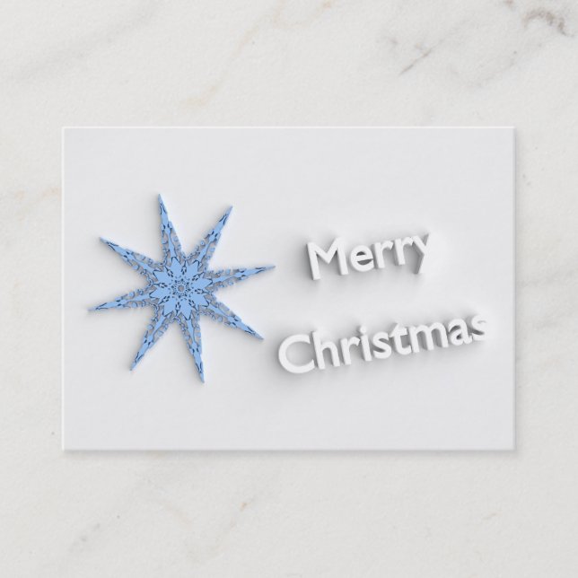 Frohe Weihnachten - Schneeflocke - Visitenkarte (Vorderseite)