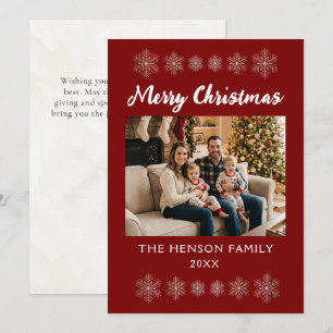 Frohe Weihnachten Schneeflocken Familienfoto