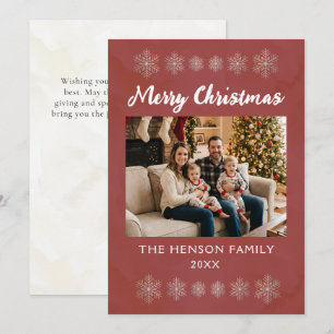 Frohe Weihnachten Schneeflocken Familienfoto