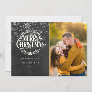 Frohe Weihnachten Schneeflocken Foto Boho Schiefer