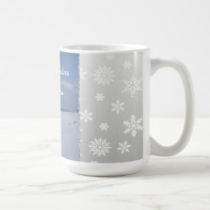 Frohe Weihnachten Schneeflocken Monogramm Tasse