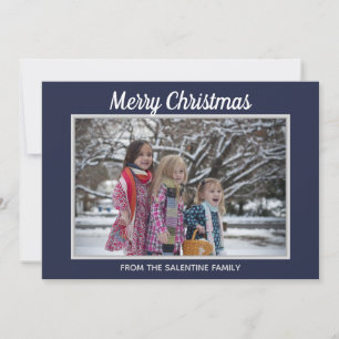 Frohe Weihnachten Schneeflocken Navy Blau Foto Rah