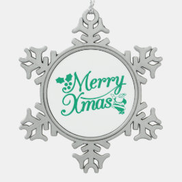 Frohe Weihnachten Schneeflocken-Ornament Schneeflocken Zinn-Ornament