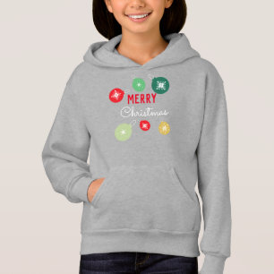 Frohe Weihnachten Schneeflocken Ornament Schwarz  Hoodie