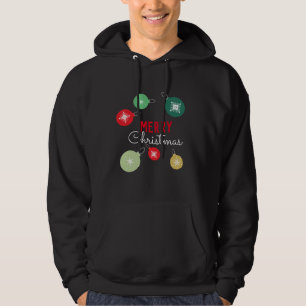 Frohe Weihnachten Schneeflocken Ornament Schwarz   Hoodie