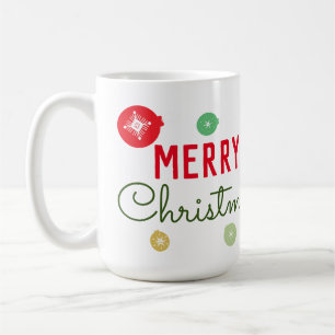 Frohe Weihnachten Schneeflocken Ornamente Kaffeetasse