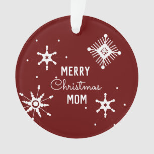 Frohe Weihnachten Schneeflocken Schrift Mama Foto Ornament