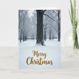 Frohe Weihnachten Schneeige Bäume Karte