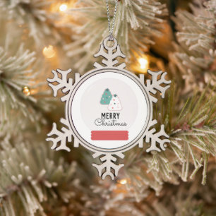 Frohe Weihnachten Schneekugel-Keks    Schneeflocken Zinn-Ornament