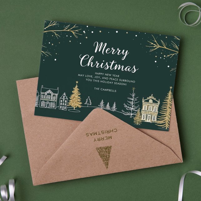 Frohe Weihnachten Schneelandschaft Weihnachtskarte (Von Creator hochgeladen)