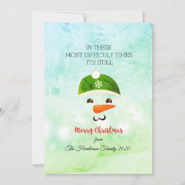 Frohe Weihnachten Schneemann der schwierigsten Zei