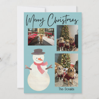 Frohe Weihnachten Schneemann Fotokarte