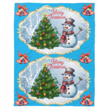 Frohe Weihnachten Schneemann Glocken Cute