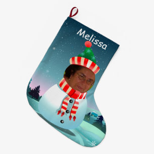 Frohe Weihnachten Schneemann Großer Weihnachtsstrumpf