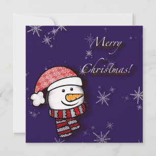 Frohe Weihnachten, Schneemann mit gestrickter Klei