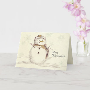Frohe Weihnachten Schneemann Schneeflocken Winter Karte