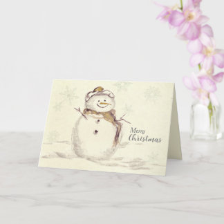 Frohe Weihnachten Schneemann Schneeflocken Winter Karte