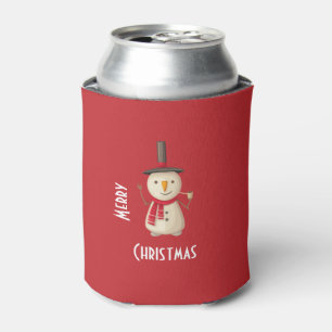 Frohe Weihnachten Schneemann wellen und lächeln Dosenkühler