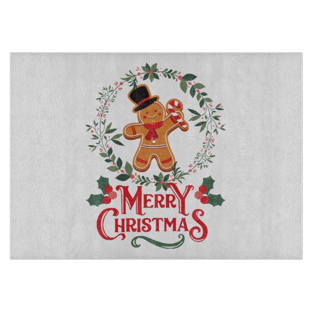 Frohe Weihnachten Schneidebrett (Vorderseite)