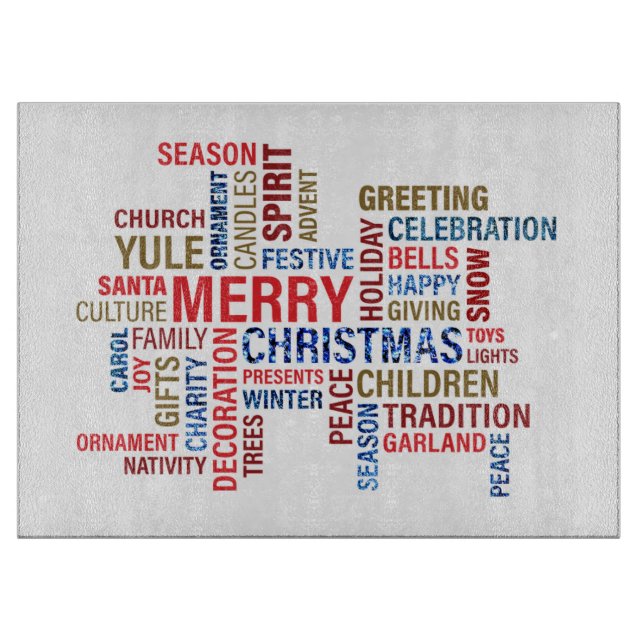 Frohe Weihnachten Schneidebrett (Vorderseite)