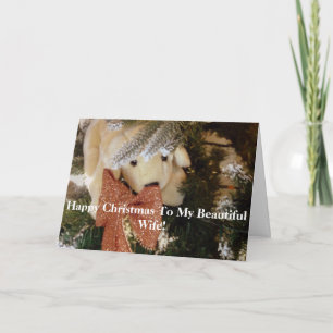 Frohe Weihnachten Schöne Ehefrau Soft Toy Welpe Karte