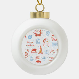 Frohe Weihnachten & schöne Feiertage Winter Person Keramik Kugel-Ornament