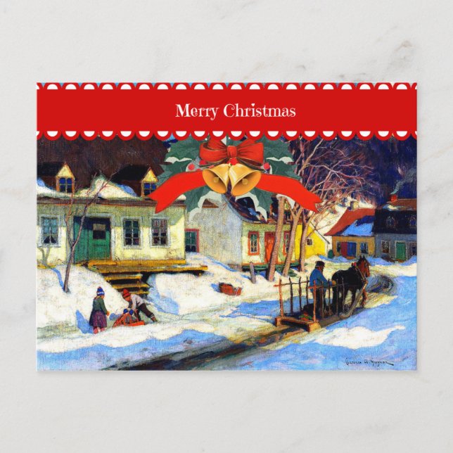 Frohe Weihnachten, schöne Kunstmalerei, Postkarte (Vorderseite)