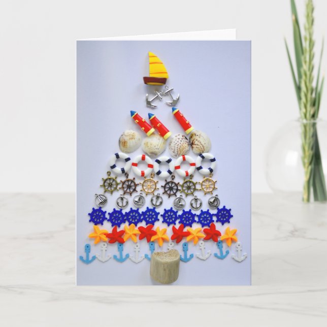 Frohe Weihnachten - Schöner Weihnachtsbaum Karte (Vorderseite)