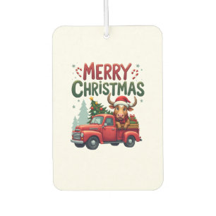 Frohe Weihnachten Schottischer Highland-Kuh Weihna Autolufterfrischer