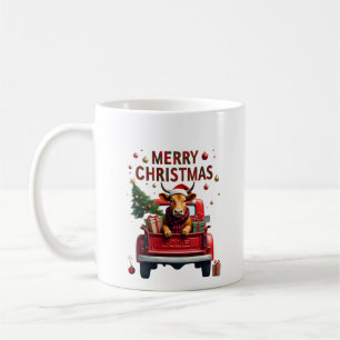 Frohe Weihnachten Schottischer Highland-Kuh Weihna Kaffeetasse