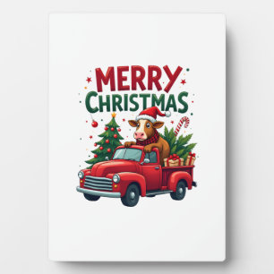 Frohe Weihnachten Schottischer Highland-Kuh Xmas-F Fotoplatte