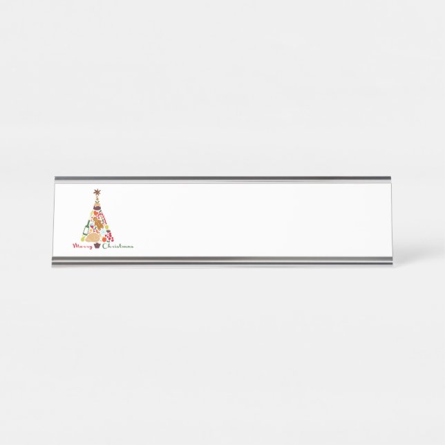 Frohe Weihnachten Schreibtischnamensplakette (Vorderseite )