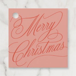 Frohe Weihnachten Schrift elegant rote rosa Gesche Geschenkanhänger