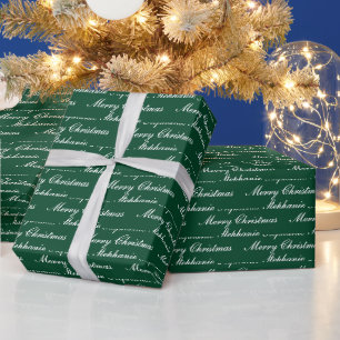 Frohe Weihnachten Schrift mit individuellem Namen Geschenkpapier
