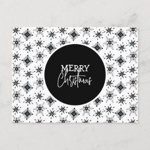 Frohe Weihnachten Schriftzug schwarzes Schneeflock Postkarte